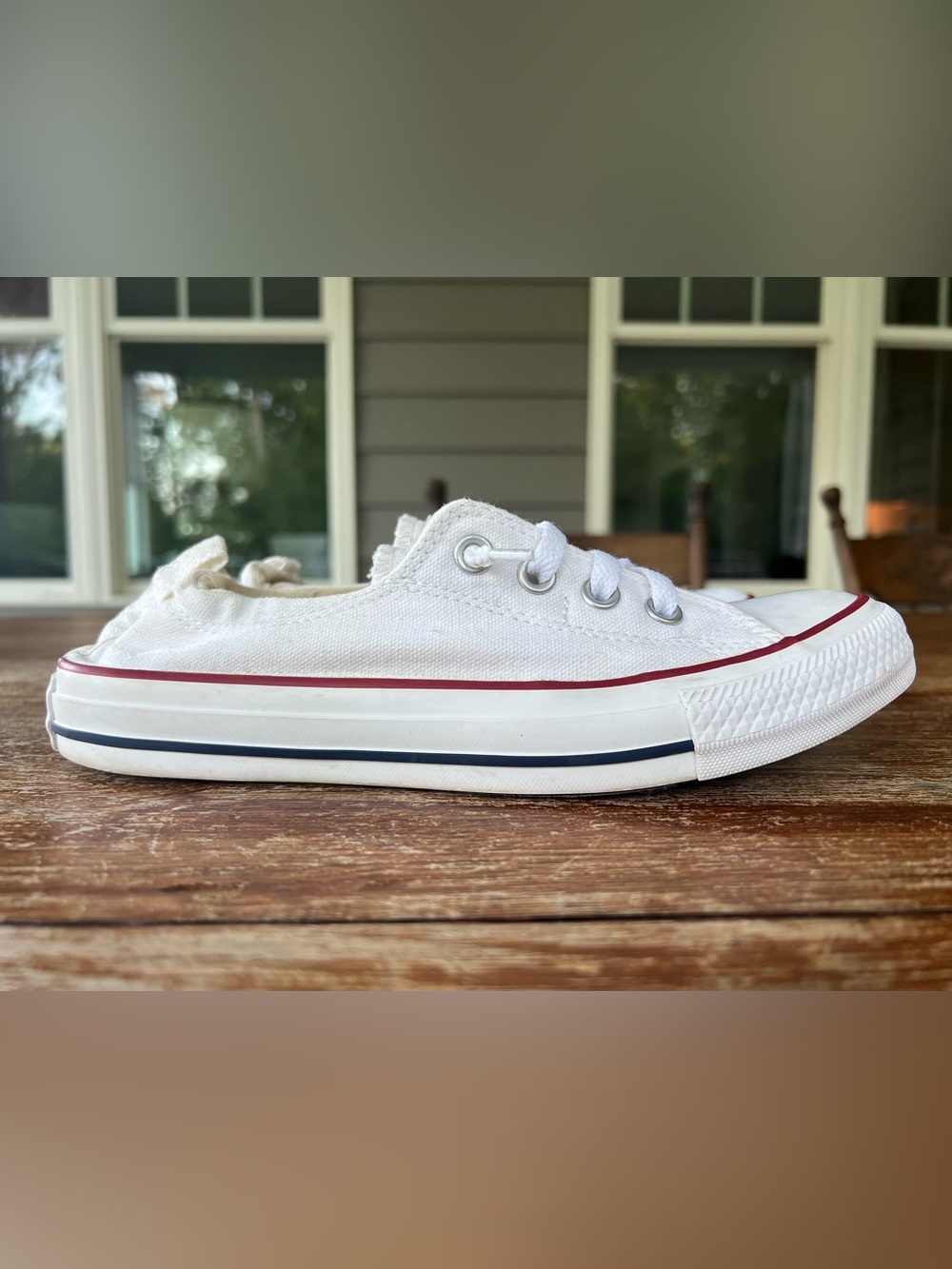 Converse All Star Chuck Taylor a slip On White Canvas Sneakers Low Top Women’s 8 - Picture 5 of 16